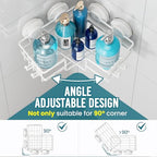 TAILI Corner-adaptive Suction Cup Shower Caddy 2 Pack, Stainless Steel Rustproof Corner Shower Shelves, Drill-Free Wall Mounted Baskets, Large Capacity Removable Suction Cup Bathroom Organizer, White - style: Corner-adaptive, White