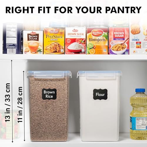 WHITE FEATHER SUPPLIES 2 PC [6.5L / 220 Oz] Large Flour Sugar Storage Containers - Leak Proof, BPA Free, Clear Plastic Food Storage Containers with Lids Airtight - Bulk Storage for Kitchen and Pantry - color: Clear - 2 Pack