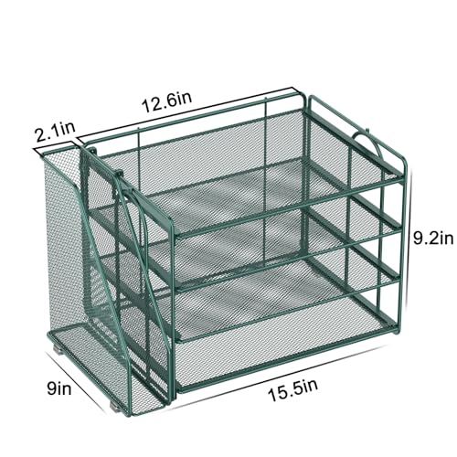 Spacrea Paper Organizer, Desk Organizers and Accessories for Desk with File organizer, Desk Accessories & Workspace Organizers for Catalog & Reference Racks (Dark Green) - color: Dark Green