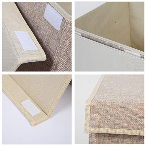 2 Pack Large Toy Box Chest Storage with Flip-Top Lid, Sturdy Kids Toy Storage Bin Boxes Container for Boys, Girls, Nursery, Closet, Bedroom, Playroom 25"x13" x16"(Linen Beige) - color: 2Pack Large Beige