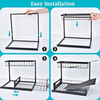 INNOVATIVE LIFE Under Sink Organizer, 1 Pack 2 Tier Under Sink Organizers and Storage, Slide Out Pull Out Cabinet Organizer Shelf, Metal Sliding Drawer for Kitchen， Bathroom，Black - size: Black (1 Pack)