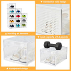 Shoe Storage Boxes, Stack Without Toppling Modular storage boxes combine freely for use in closets, under beds, hallways, and entryways. Space-saving. (Transparent, 12 Pack) - color: Transparent, 12 Pack