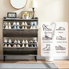 Barnyatoh Shoe Storage Cabinet with 2 Flip Drawers, Farmhouse Hidden Shoe Organizer, Narrow Slim Shoe Rack Cabinet for Entryway Hallway,Washed Gray - color: Washed Gray