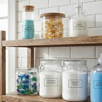 32PCS Laundry Room Labels Waterproof, Clear Laundry Labels for Jars, Transparent Stickers for Organizing Bottles, Detergent Dispensers & Storage Containers (2.8"X1.7")