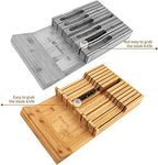 Utoplike in-Drawer Knife Block Bamboo Kitchen Knife Drawer Organizer, Handle Steak Knife Holder Without Knife, Fit for 12 Knives and 1 Sharpening Steel (Knives Not Included) - size: 12 Holder