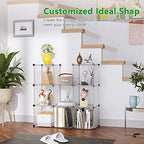 C&AHOME Cube Storage, 9-Cube Plastic Closet Cabinet Organizer, DIY Stackable Bookshelf, Modular shelving Units Ideal for Home, Office, Kids Room, 36.6"L x 12.4" W x 48.4" H Translucent White SBTM3009A - color: Transparent White