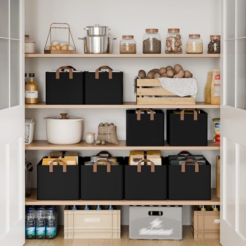 StorageWorks Storage Bins, Fabric Storage Bins for Shelves, Extra Large Storage Baskets with Metal Frame, Closet Baskets and Bins with Handles, Jumbo, Black, 2-Pack - color: Black, size: 19" L x 13 ¼" W x 11" H