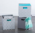 DII Poly-Cube Storage Collection Hard Sided, Collapsible Solid, Small, Gray - color: Gray, size: Small Square, 11x11x11"