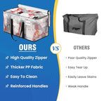 RoomHacks Clear Heavy Duty Extra Large Moving Bags, Reinforced Handle and Double Zipper Storage Bags, Packing Bags Alternative (8 Packs) - size: 100L- 8Packs