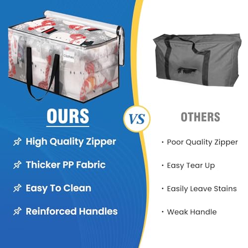 RoomHacks Clear Heavy Duty Extra Large Moving Bags, Reinforced Handle and Double Zipper Storage Bags, Packing Bags Alternative (2 Packs) - size: 100L- 2Packs