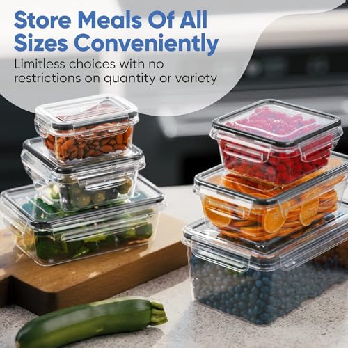 Chefs Path 48 Piece BPA-Free Plastic Food Storage Container Set with 24 Containers and 24 Lids for Kitchen Pantry Organization and Meal Prep - color: Pack of 24
