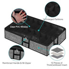 Under Bed Shoe Storage Organizer for Closet 2 Pack Fits 32 Pairs Underbed Shoes Container Boxes with Sturdy H-Handles, Foldable Shoe Rack Holder,Black - color: Black-32pairs, style: H-Handle