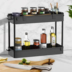 SPACELEAD Slim Storage Cart 3 Tier,Bathroom Organizer Rolling Utility,Mobile Shelving Unit Slide Out for Office, Kitchen, Laundry Room & Narrow Places,Black - color: Black
