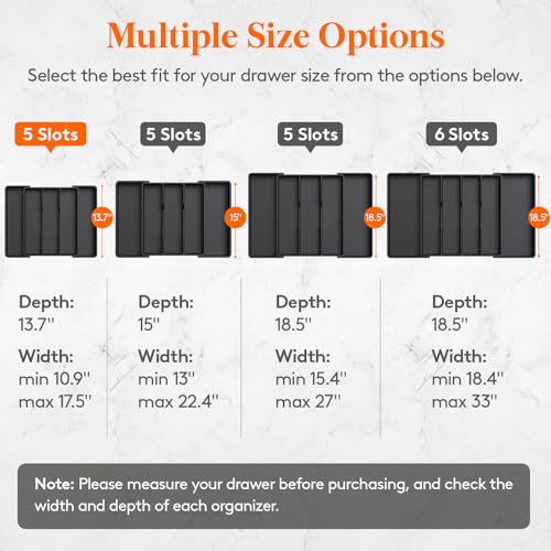 Lifewit Utensil Organizer for Kitchen Drawers, Expandable Cooking Utensil Tray, Adjustable Cutlery Silverware Flatware Holder, Plastic Spatula Tools Storage Divider, 11-18 x 14", Black - color: Black, size: Medium(11-18''W x 14''D)