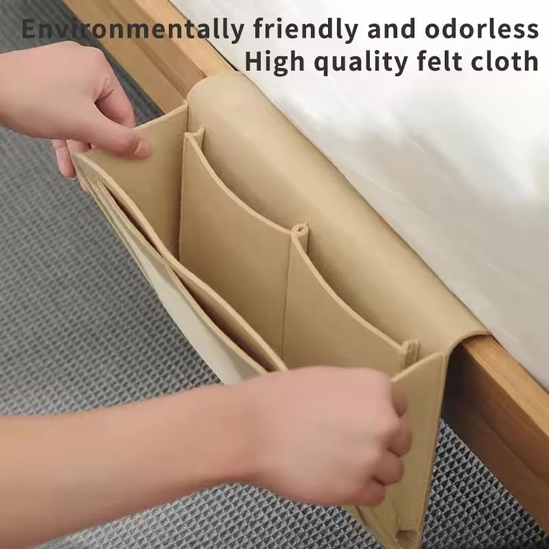 Sofa TV Remote Control Hanging Caddy Bedside Storage Bag with Pockets Organizer (Black) - color: Black