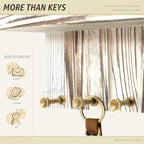 Rebee Vision Farmhouse Key Holder Wall Mount Combo - Small Key Holder for Wall with Floating Shelf & Mail Organizer Wall Mounted with 7 Hooks - Apartment Essentials (Whitewash)