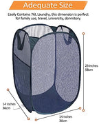 Bemkoo Navy Blue Durable Foldable Laundry Hamper, 22.8 x 14.2 x 14.2 inches - color: Navy Blue, size: Pop Vertical