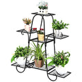 S AFSTAR 7 Tier Plant Stand, Parisian Style Garden Cart Stand, Multi-layer Mental Plant Stand, Plant Flower Pot Display Rack, Pot Holder for Indoor Outdoor Plant Stands for Patio Balcony (Black)