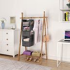 MAX Houser 5 Tier Shelf Hanging Closet Organizer, Cloth Hanging Shelf with 2 Sturdy Hooks for Storage, Foldable (Grey-D2) - color: Grey-d2