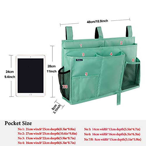 Surblue Caddy Hanging Organizer Bedside Storage Bag for Bunk and Hospital Beds, Green, L - color: Green, size: Large