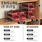 Simple Houseware Soda Can Organizer Stackable Rack Dispenser for Pantry/Refrigerator, Chrome, 4 Pack - color: Chrome