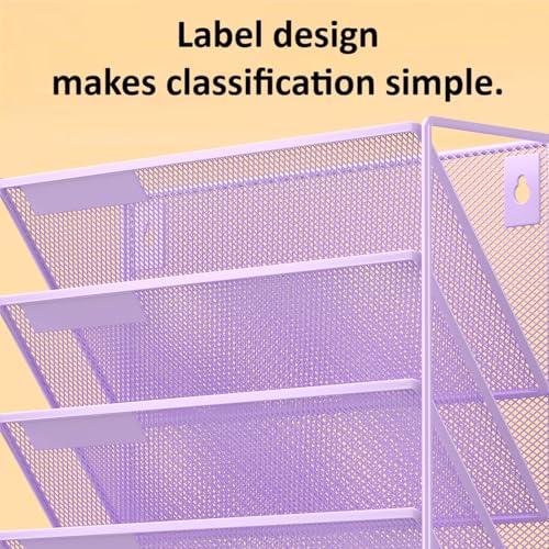 Kuntine.B 6-Tier Wall File Organizer Hanging File Organizer Cubicle Organizer Wall File Holder for Office Home (Purple, 6 Tier) - color: Purple, size: 6 Tier & No Hangers