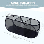 2 Pieces Up Laundry Hamper, 3 Compartment Collapsible Mesh up Laundry Basket, Collapsible Mesh Laundry Baskets for Family College Dorm Hoom Dirt Clothes Bin with Handle - color: Black+White 1