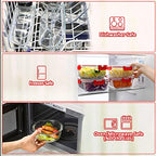 M MCIRCO 24-Piece Glass Food Storage Containers with Locking Lids,Glass Meal Prep Containers Set - Airtight Lunch Containers, Microwave, Oven, Freezer and Dishwasher, Red - color: Red