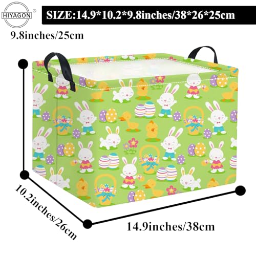 HIYAGON Easter Basket for Kids Boys and Girls Cute Storage Organizer Bin Box Rectangular Easter Bunny Room Decor(Easter Basket) - color: Easter Basket