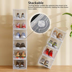AWTATOS Shoe Storage Boxes, Thickened Shoe Storage Organizer with Clear Magnetic Door, Stackable Shoe Container with Lids, Collapsible Large Shoe Rack, Fit up to US Size 15, 10 Pack - size: 10 pack