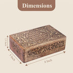 Ajuny Wooden Hand Carved Jewelry Box - Mango Wood Celtic Flower Carving Decorative Keepsake Box, Memory Box Organizer Travel Treasure Chest Trinket Holder Case Great Gifts 8x5 Inch - style: Celtic Flower