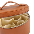 Makeup Bag Vanity Case Cosmetic Bag with Removable Divider Travel Toiletry Bag for Women Portable Make up Box Organizer, Brown - color: Brown