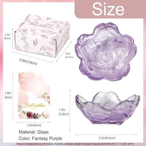 Flower Jewelry Dish Ring Holder Jewelry Tray Cute Vanity Organizer Room Decor Aesthetic Nightstand Bathroom Bedroom Decor Trinket Dish Small Valentine's Friendship Christmas Birthday Gifts for Women - color: Fantasy purple