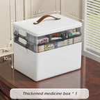 CTIME 3-Tier Medicine Organizer - Portable Medicine Cabinet with Leather Handle, Empty First Aid Kit for Home - size: Regular 3-Tier