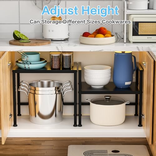 17.3 Inches Metal Storage Shelves,150LBS Heavy Duty Shelving Units and Storage For Small Appliance,Adjustable Utility Storage and Organization Shelf Rack For Kitchen Cabinet Closet Under Sink Pantry - size: 1 Tier：11.8"D x 17.3"W x 15.9"H