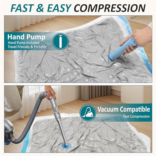 Cozy Essential Vacuum Storage Bags, 80% Compression Vacuum Seal Space Saver Plastic Packaging Bags for Clothes, Blankets, Pillow, Bedding, Comforters, Sealer Clothing Storage,30 Combo - size: Combo