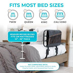 Stander EZ Adjust Bed Rail, Adjustable Senior Bedrail and Safety Assist Railing for Elderly Adults with Organizer Pouch, ASTM Safety Approved Guard-Rail, Black