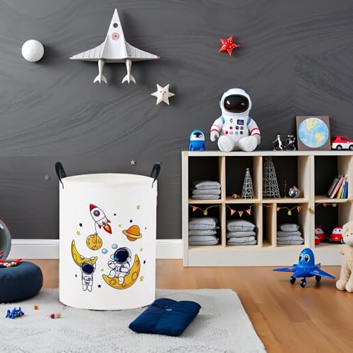 Baby Laundry Basket Baby Nursery Hamper Kids Laundry Basket Toy Storage Bin for Boys Room Decor Gift Baskets for Bedroom Bathroom(Astronaut) - color: Astronaut
