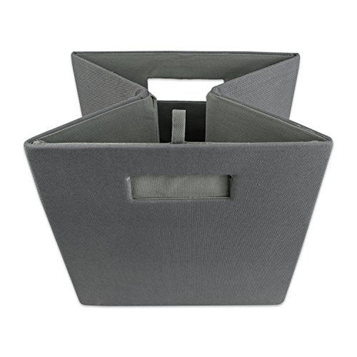 DII Poly-Cube Storage Collection Hard Sided, Collapsible Solid, Small, Gray - color: Gray, size: Small Square, 11x11x11"