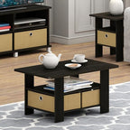 Furinno Coffee Table with Bins, Espresso/Brown - color: Espresso/Brown, style: 2 Bin