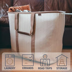CleverMade Collapsible Laundry Caddy – Foldable Laundry Hamper & Tote, XXL 64L Pop-Up Laundry Basket with Handles, Space-Saving Laundry Organizer for Home, Dorm, Closet & Travel, 2 Pack - LUXE Mocha - color: LUXE Mocha