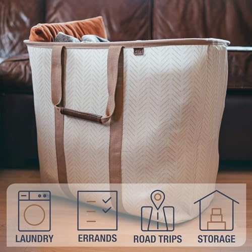 CleverMade Collapsible Laundry Caddy – Foldable Laundry Hamper & Tote, XXL 64L Pop-Up Laundry Basket with Handles, Space-Saving Laundry Organizer for Home, Dorm, Closet & Travel, 2 Pack - LUXE Mocha - color: LUXE Mocha