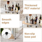 Goderewild 3 Tier Bathroom Counter Organizer, Multi-Purpose Cosmetics Skincare Shelf, Fits A4 Size Makeup Organizer for Office and Vanity Tray, Countertop Storage Solution for Kitchen,Bath.(Clear) - size: 3-Tier