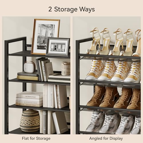 Nunsino Shoe Rack,8 Tier Metal Shoe Organizer,Max Holds 40 Pairs,Heavy Duty Shoes Shelf for Garage, Entryway, Closet,Black - color: Black, size: 8 Tier