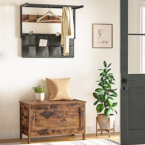 HOOBRO Toy Box, Retro Wooden Look Storage Chest with Safety Hinge, Entryway Storage Bench Supports 220 lb, 29.9 x 15.7 x 18.9 Inches Toy Chest Organizer, Easy Assembly (Rustic Brown) BF75CW01G1 - color: Rustic Brown, size: 29.9x15.7x18.9 Inch