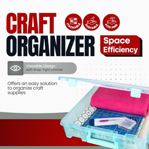 ArtBin 6955AA Super Satchel Compartment Box Clear Craft Organizer Storage Case - Aqua, Pack of 1 - color: Aqua, size: 1 Pack