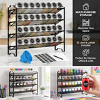 Simple Trending Spice Rack Organizer with 32 Empty Spice Jars, 64 Spice Labels, Chalk Marker and Funnel Set for Cabinet, Countertop, Kitchen, Pantry or Wall Mount, Black