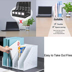 Lemical Magazine Holder 4 Vertical Compartments Collapsible Magazine File Holder Space Saving Rack Home Kitchen Desk Organizer No Need Assemble Gray - color: light gray - 4 parts