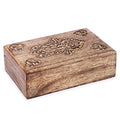 Ajuny Wooden Box with Hamsa Hand Carved Decorative Multipurpose Use Jewelry Organizer Travel Treasure Chest Trinket Holder Gift - 8 X 5 Inch - style: Hamsa Hamsa