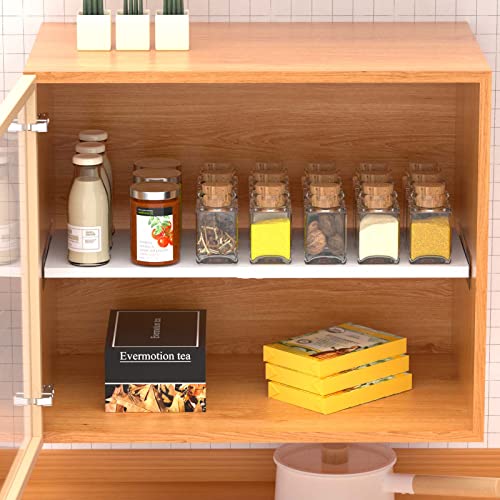 Closet Tension Shelf Expandable Cabinet Organizer Storage Shelf Heavy Duty Metal DIY Shelf Divider Separator for Cabinet Wardrobe Cupboard Kitchen Bedroom - size: 11.8"D x 16.9"-31.5" W-1PCS